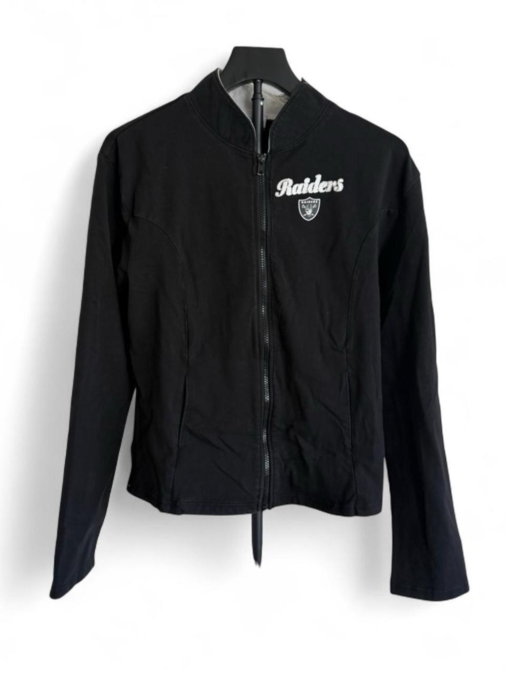 Reebok Oakland Raiders NFL Football Black Full Zip Jacket Womens Size XL